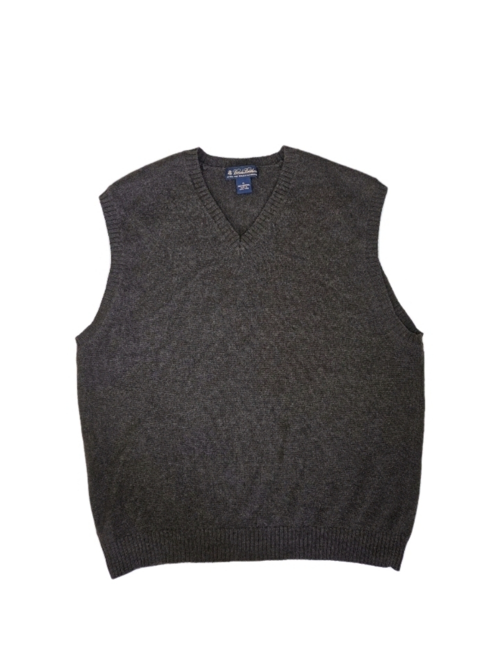 Brooks Brothers Mens Extra Fine Italian Lambswool Sweater Vest Size XL Brown
